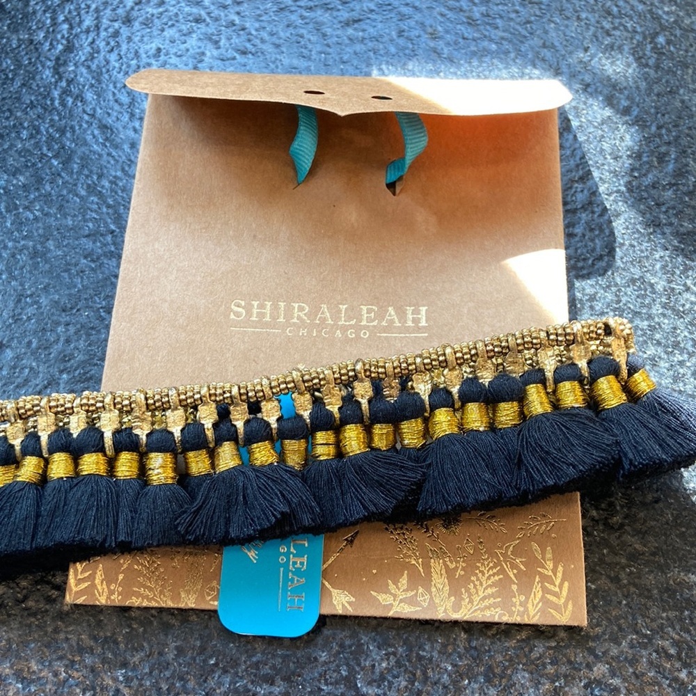 Shiraleah Atlanta Black Ankle Bracelet NWT tassel Bollywood boho anthro